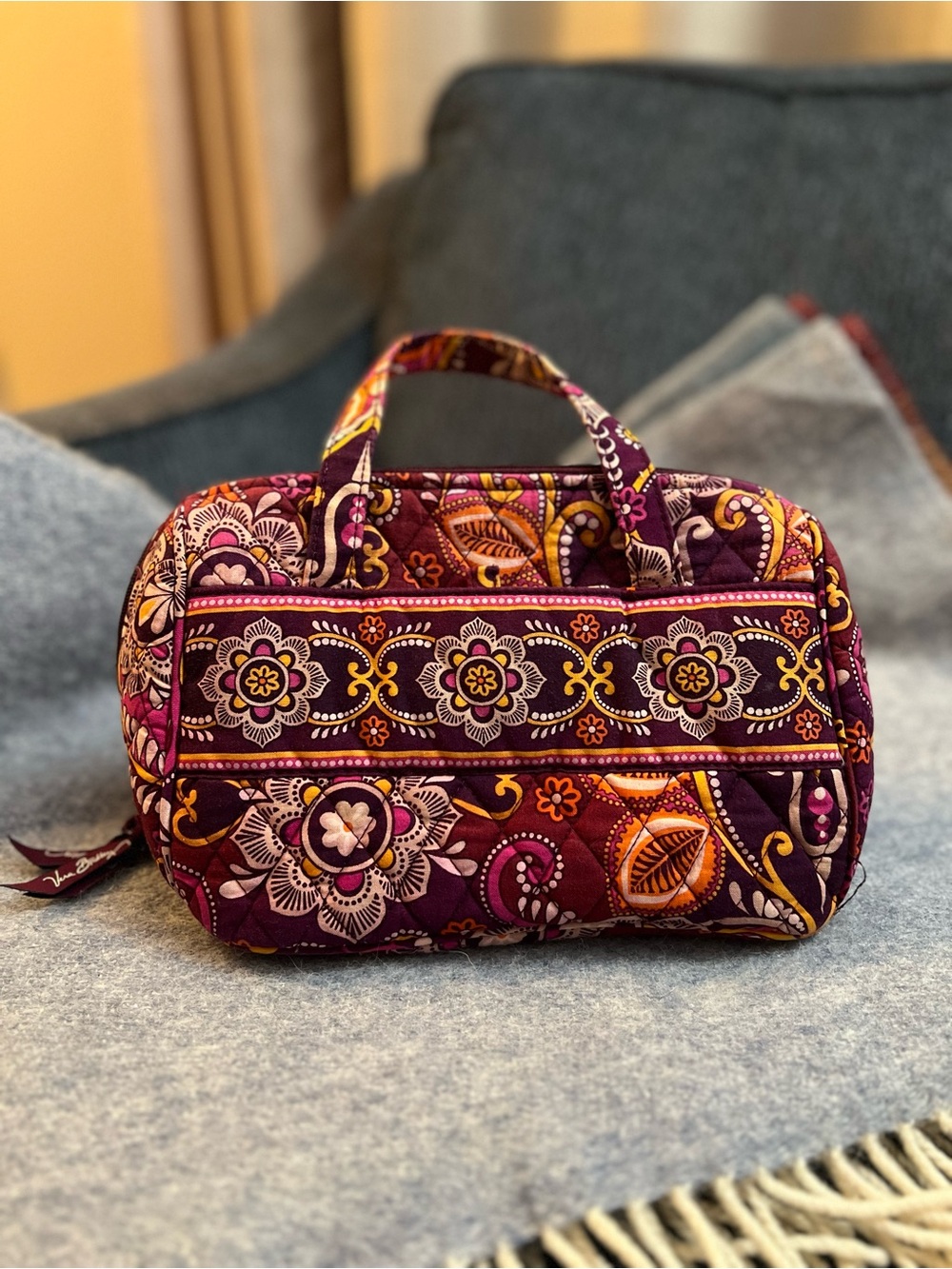 Vera BradleyTravel Cosmetic Bag in the Retired “Safari Sunset Pattern”